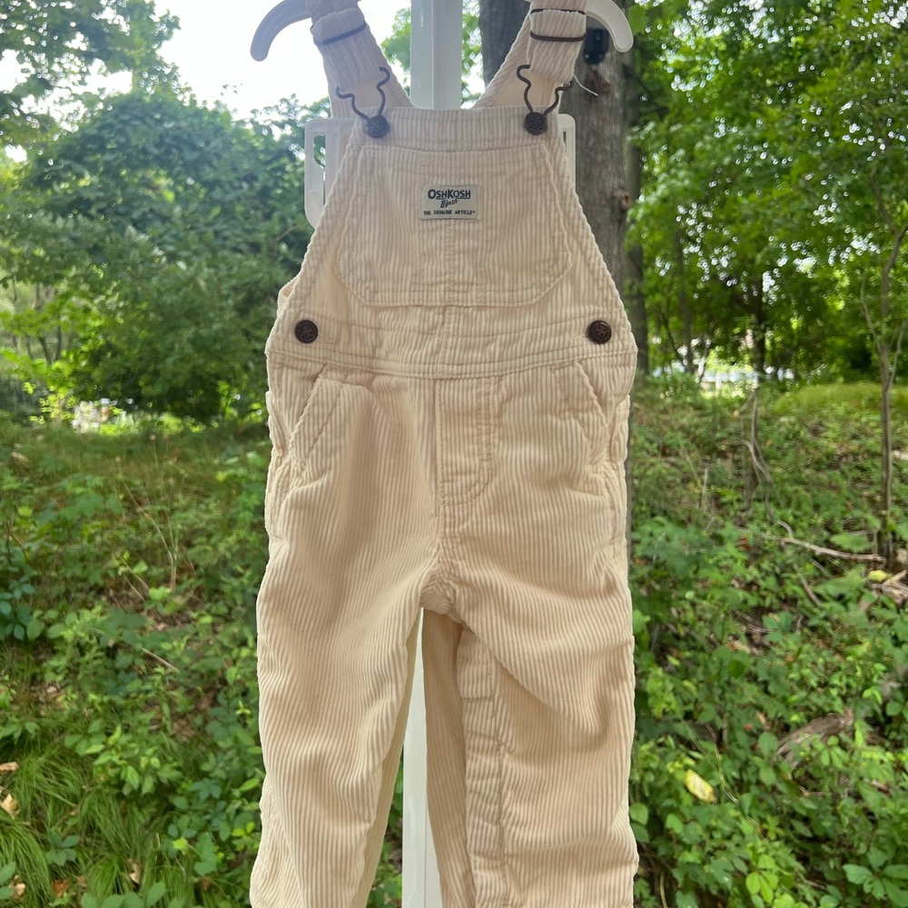 OshKosh B'gosh Kids Cream Corduroy Overalls